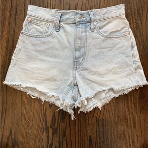 Madewell Light Wash Jean Shorts with Frayed Hem